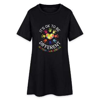 It's ok to be different - Autism Awareness - Robe T-shirt Femme - noir - Devant
