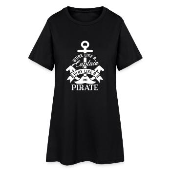 Work like a Captain play like a Pirate - Robe T-shirt Femme - noir - Devant