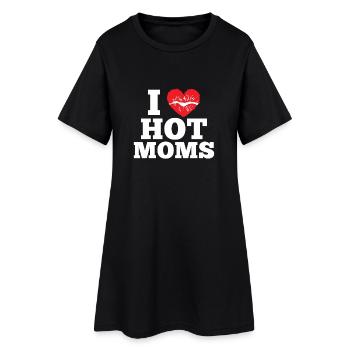 I love hot Moms - kiss imprint humor saying - Robe T-shirt Femme - noir - Devant