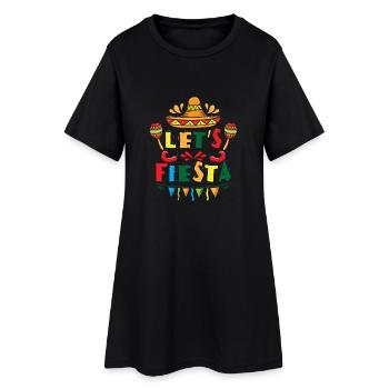 Let's Fiesta - sombrero mexican spanish holiday - Frauen T-Shirt-Kleid - Schwarz - Vorne