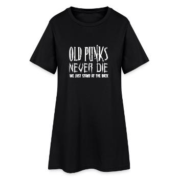 Old Punks never Die We just stand at the Back - Robe T-shirt Femme - noir - Devant