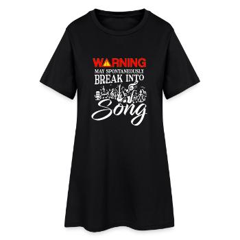 Warning may spontaneously break into Song - Robe T-shirt Femme - noir - Devant