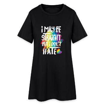 I may be straight but i don't hate - inspire - Robe T-shirt Femme - noir - Devant