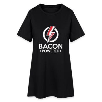 Bacon Powered - lightning taste morning - Frauen T-Shirt-Kleid - Schwarz - Vorne