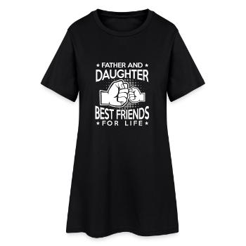 Father and Daughter best friends for life fistbump - Robe T-shirt Femme - noir - Devant