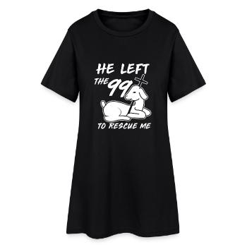 He left the 99 to rescue me - christ lamb - Robe T-shirt Femme - noir - Devant