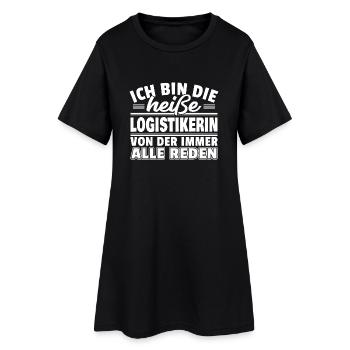Heiße Logistikerin - Frauen T-Shirt-Kleid - Schwarz - Vorne