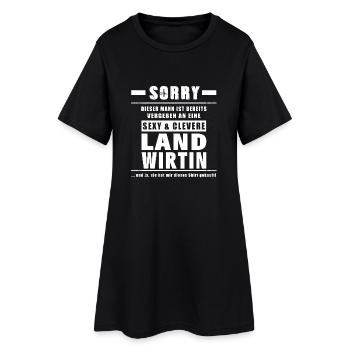 Landwirtin - Mann Vergeben - Landwirt - Frauen T-Shirt-Kleid - Schwarz - Vorne