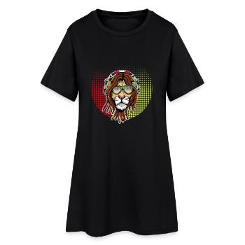 Rastafarian lion - Women’s T-Shirt Dress - black - Front