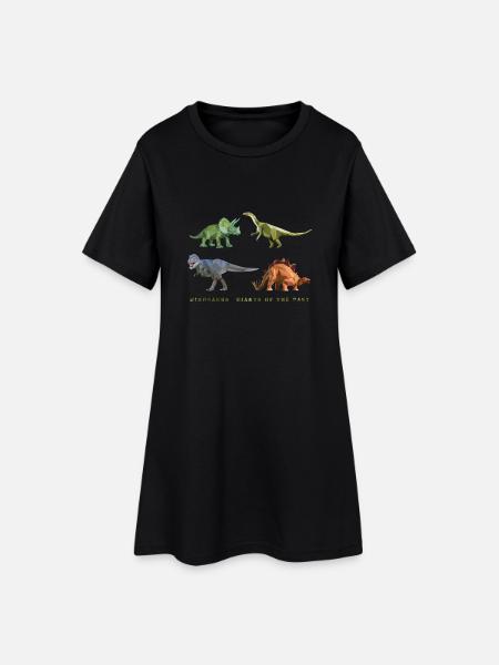 dinosaurier_06201401 - Frauen T-Shirt-Kleid - Schwarz
