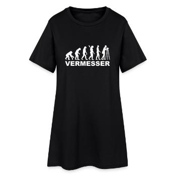 Vermesser - Frauen T-Shirt-Kleid - Schwarz - Vorne