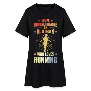 Grand-père coureur - Robe T-shirt Femme - noir - Devant
