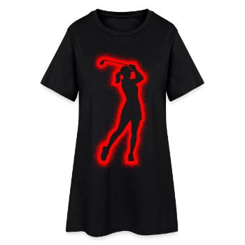 Golfer Golfspieler Golfen Mädchen Damen Golf - Frauen T-Shirt-Kleid - Schwarz - Vorne