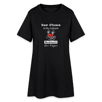 Der Clown Ist Die Wichtigste Mahlzeit Des Tages - Frauen T-Shirt-Kleid - Schwarz - Vorne