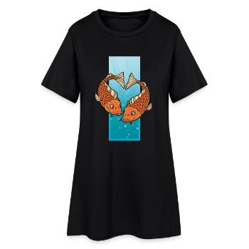 The Pisces-heart - Frauen T-Shirt-Kleid - Schwarz - Vorne
