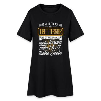 TIBET-TERRIER - Traum - Frauen T-Shirt-Kleid - Schwarz - Vorne