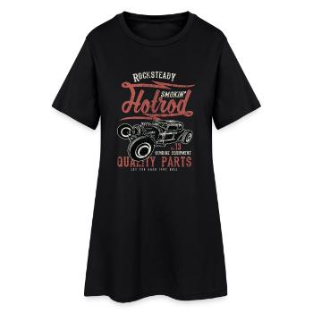SMOKIN HOTROD - Vintage Hotrod Geschenk Shirt - Frauen T-Shirt-Kleid - Schwarz - Vorne