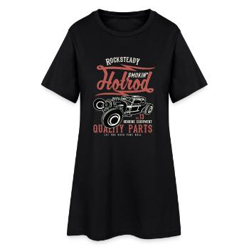 ROCKSTEADY HOTROD - Vintage Hotrod Geschenk Shirt - Frauen T-Shirt-Kleid - Schwarz - Vorne
