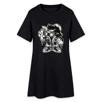 GRAFFITI BOMBARDIER - Comic Design shirt Cartoon Manga - Robe T-shirt Femme - noir - Devant