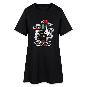 Zocker BOY - bande dessinée comique motif de personnage de dessin animé - Robe T-shirt Femme - noir - Devant