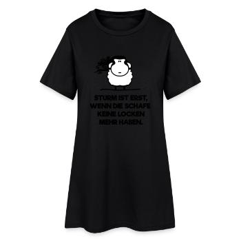 Sturm ist erst wenn Schafe keine Locken Spruch - Frauen T-Shirt-Kleid - Schwarz - Vorne