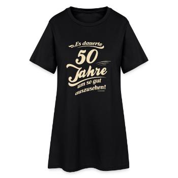 dauerte 50 neu II - Geburtstags Geschenk - - Frauen T-Shirt-Kleid - Schwarz - Vorne