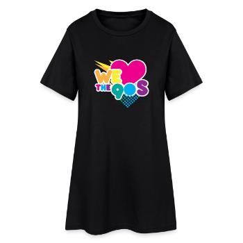 Nous aimons les années 90 - Robe T-shirt Femme - noir - Devant