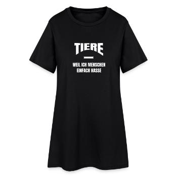 Tierschützer Tierschutz Menschenhass Witz Geschenk - Frauen T-Shirt-Kleid - Schwarz - Vorne