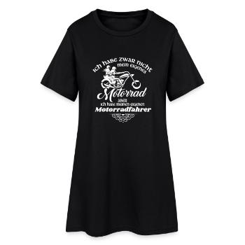 Ich hab kein Motorrad aber meinen Motorradfahrer - Frauen T-Shirt-Kleid - Schwarz - Vorne