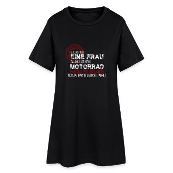 Ja das ist mein Motorrad Frau Freundin Geschenk - Frauen T-Shirt-Kleid - Schwarz - Vorne