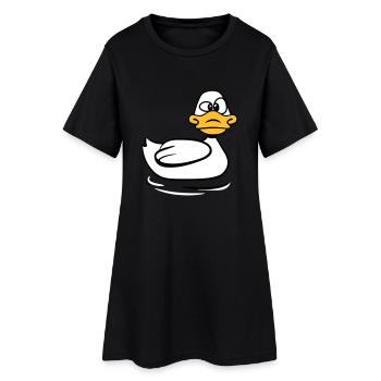 Ente doof - Frauen T-Shirt-Kleid - Schwarz - Vorne