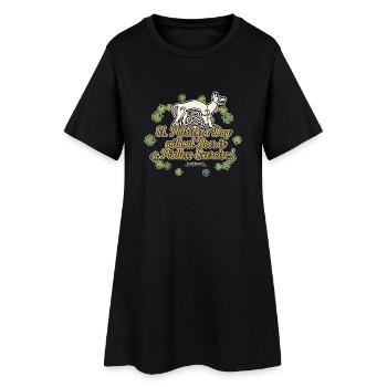 St. Patrick's Day T Shirt Without Beer - Frauen T-Shirt-Kleid - Schwarz - Vorne