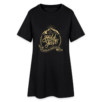 180227_holdfast - Frauen T-Shirt-Kleid - Schwarz - Vorne