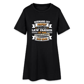 LKW-Fahrer - Frauen T-Shirt-Kleid - Schwarz - Vorne