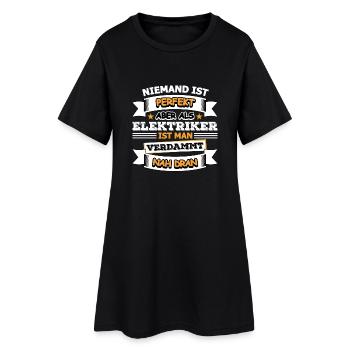 Elektriker - Frauen T-Shirt-Kleid - Schwarz - Vorne