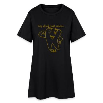 zahn run laufen - Frauen T-Shirt-Kleid - Schwarz - Vorne