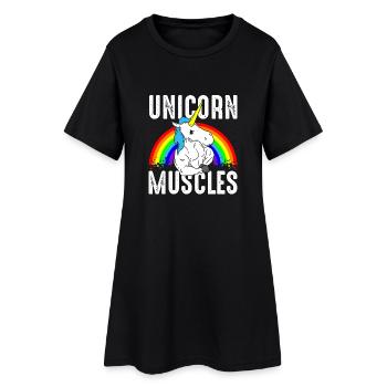 Unicorn Muscles Einhorn Muskeln Bodybuilding Fit - Robe T-shirt Femme - noir - Devant