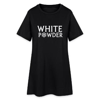 white powder - Women’s T-Shirt Dress - black - Front