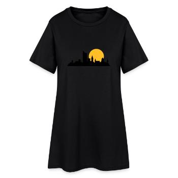 leipzig skyline - Frauen T-Shirt-Kleid - Schwarz - Vorne