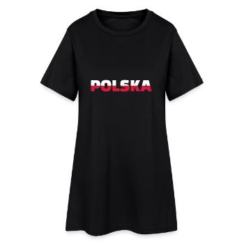 Polen - Frauen T-Shirt-Kleid - Schwarz - Vorne