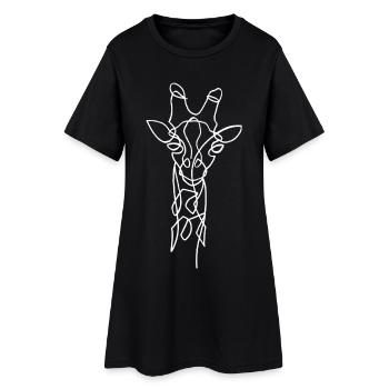 Esquisse de la girafe blanche - Robe T-shirt Femme - noir - Devant