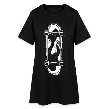 Skateboard Sketch - Women’s T-Shirt Dress - black - Front
