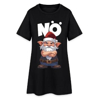 Slogan du logo du gnome de Noël défiant - Robe T-shirt Femme - noir - Devant