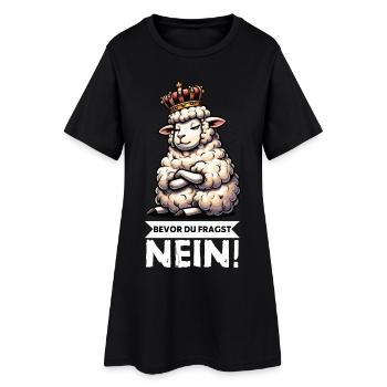 Before you ask: sheep, sheep, shepherd, sheep farmer - Women’s T-Shirt Dress - black - Front