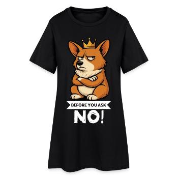 Avant de demander Corgi Corgi Corgi Welsh Corgi Corgi - Robe T-shirt Femme - noir - Devant