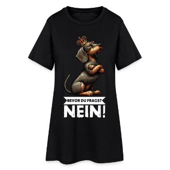 Bevor Du Fragst Nein Rauhaardackel Dackel Teckel - Frauen T-Shirt-Kleid - Schwarz - Vorne