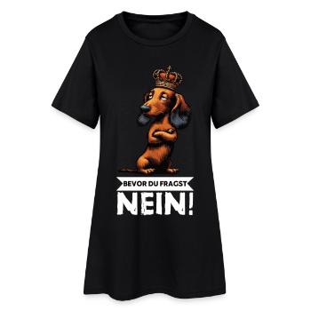 Bevor Du Fragst Nein Langhaardackel Dackel Teckel - Frauen T-Shirt-Kleid - Schwarz - Vorne
