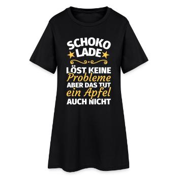 Schokolade lustig - Frauen T-Shirt-Kleid - Schwarz - Vorne
