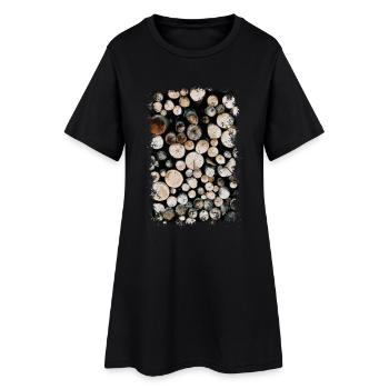 HOLZ - Frauen T-Shirt-Kleid - Schwarz - Vorne