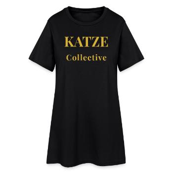 Minimalist Cat T-Shirt – Premium Design - Women’s T-Shirt Dress - black - Front